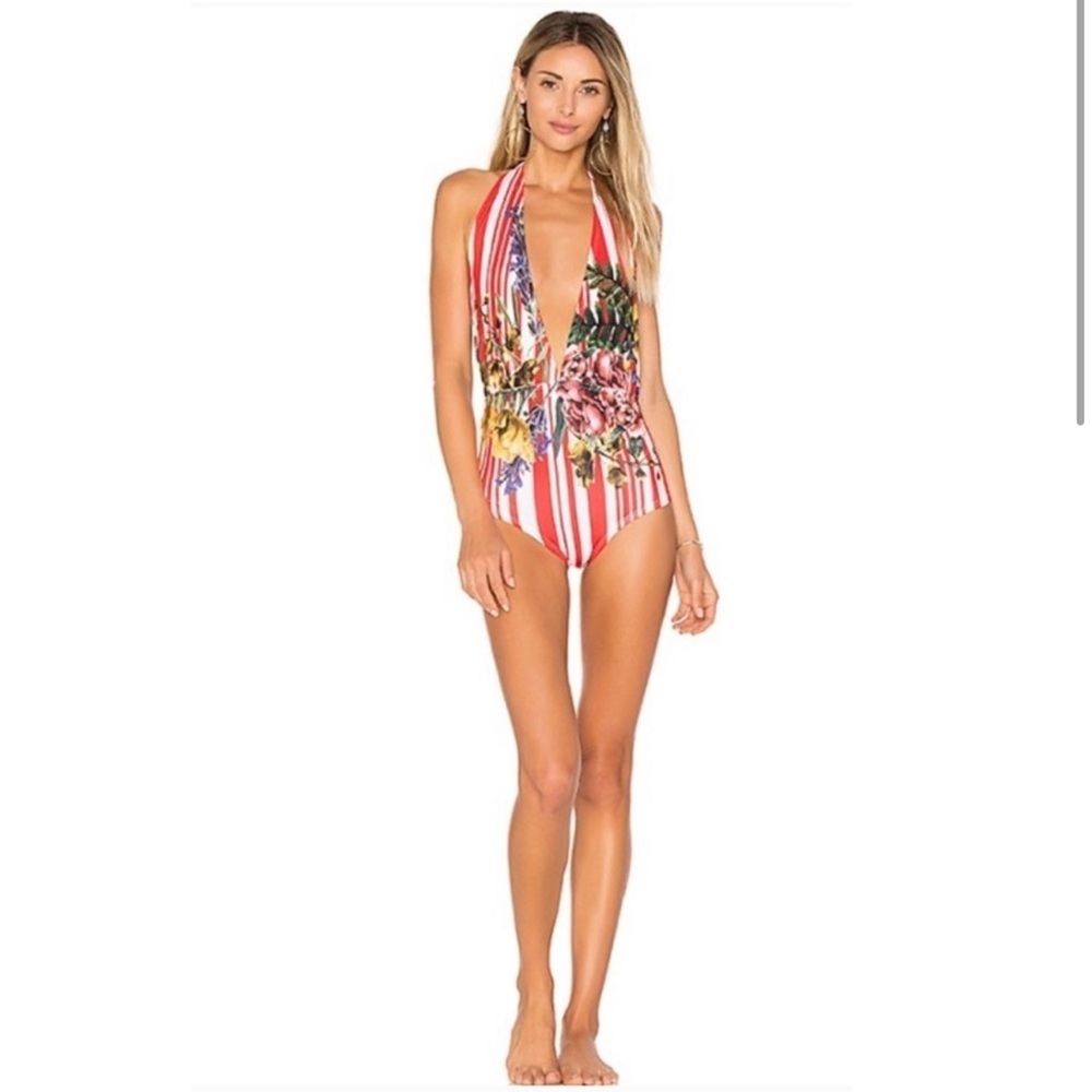 Rococo Sand One Piece Halter Swimsuit.
